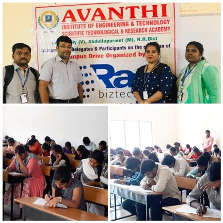 Raybiztech Campus Drive at Avanthi Engineering College