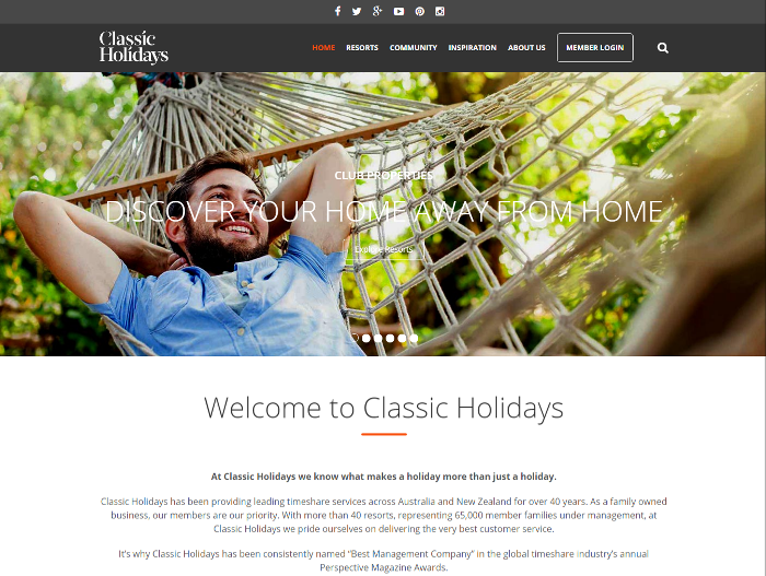 Classic Holidays website